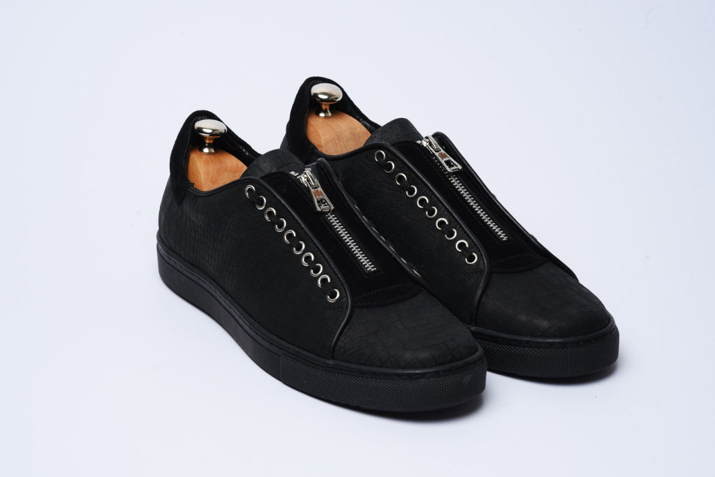 Suede and genuine leather shoes