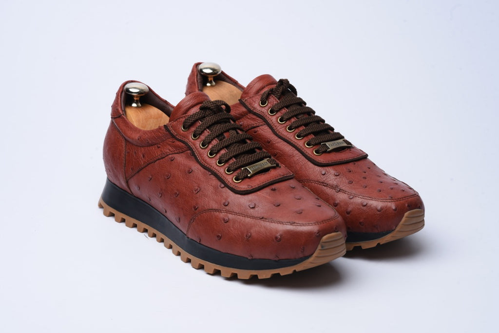 Ostrich leather sport shoes