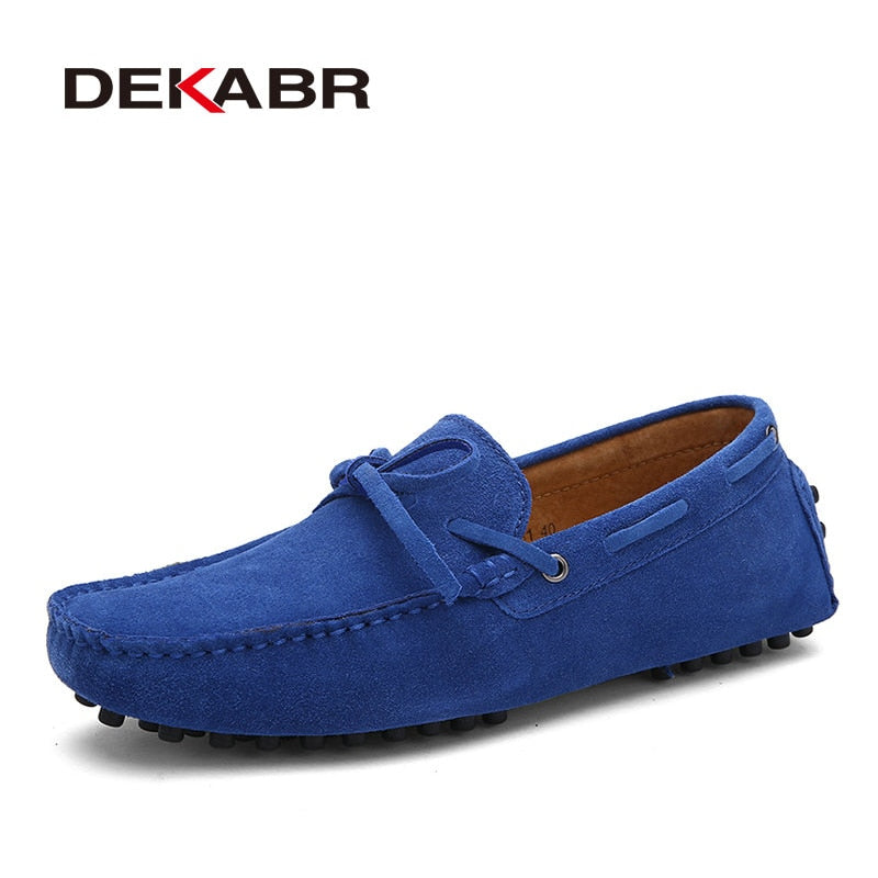 DEKABR Brand Big Size Cow Suede Leather Men Flats 2020 New Men Casual Shoes High Quality Men Loafers Moccasin Driving Shoes